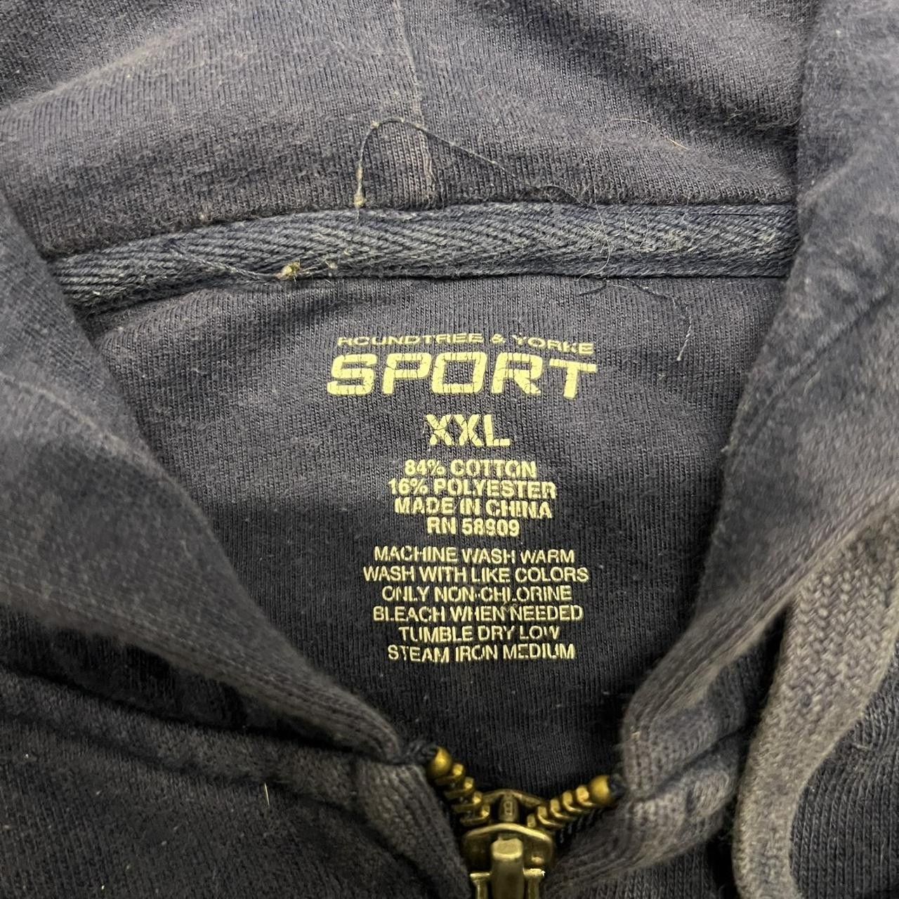 Vintage Vintage Y2K/2000s Blank Navy Blue Zip Up Hoodie! Size US XXL / EU 58 / 5 - 3 Thumbnail