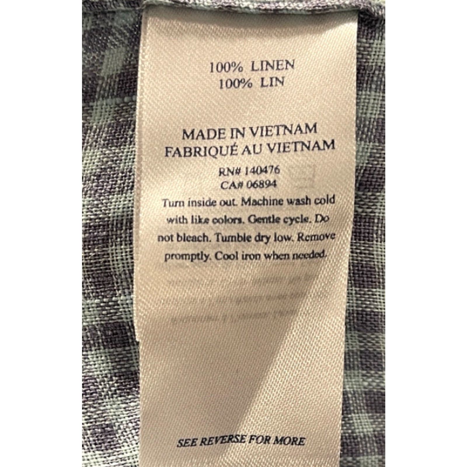 Faherty Faherty Brand 100% Linen Button Up Shirt Men's Medium Blue Plaid Size US M / EU 48-50 / 2 - 5 Thumbnail