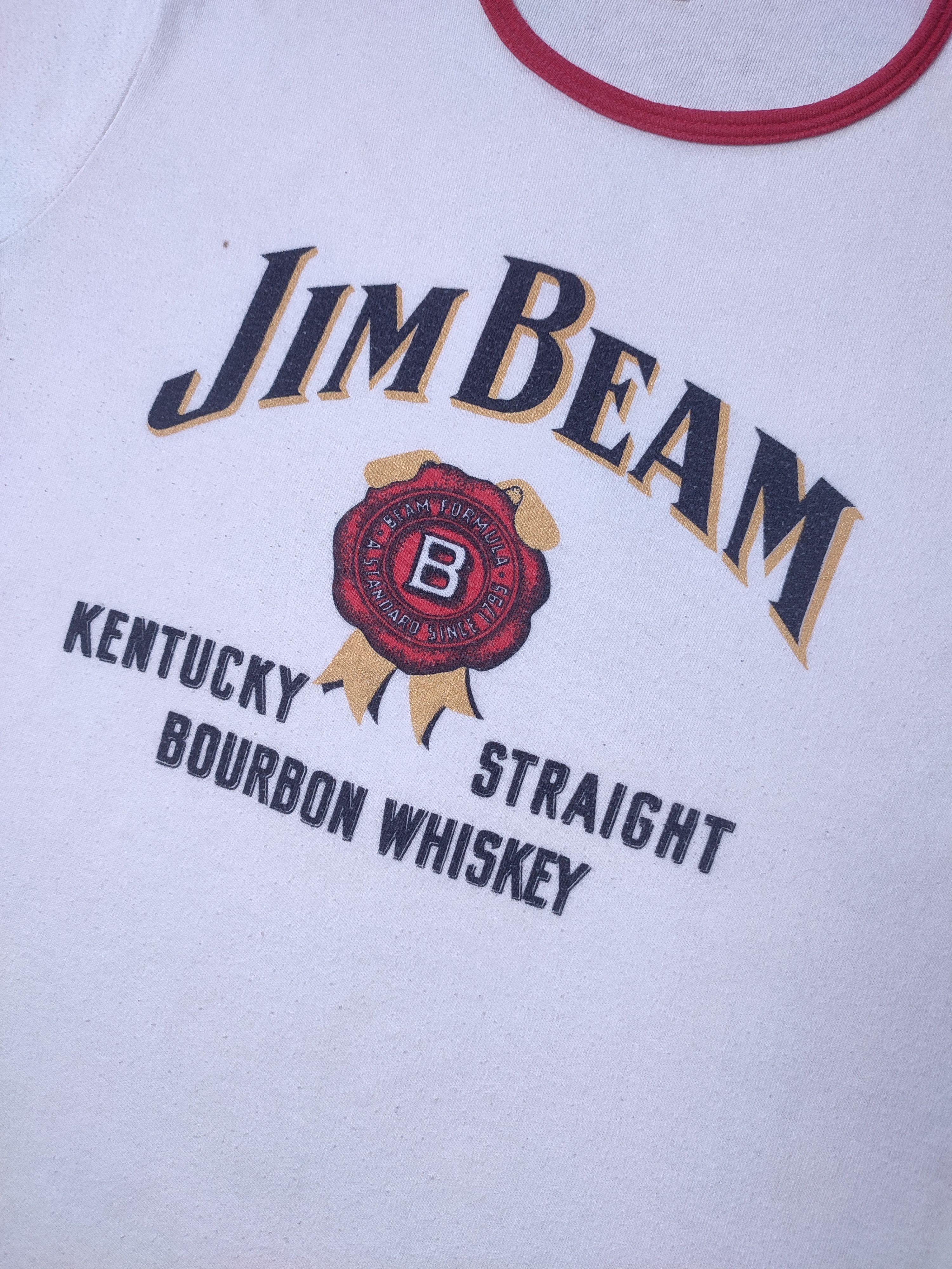 Vintage Jim Beam Ringer Graphic T-Shirt Vintage 90s Made in England Size US M / EU 48-50 / 2 - 7 Thumbnail
