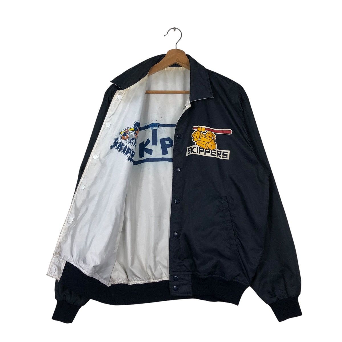 Japanese Brand 📌Vintage Reversible Bomber Jacket Cricket Team Big Logo Size US L / EU 52-54 / 3 - 12 Thumbnail