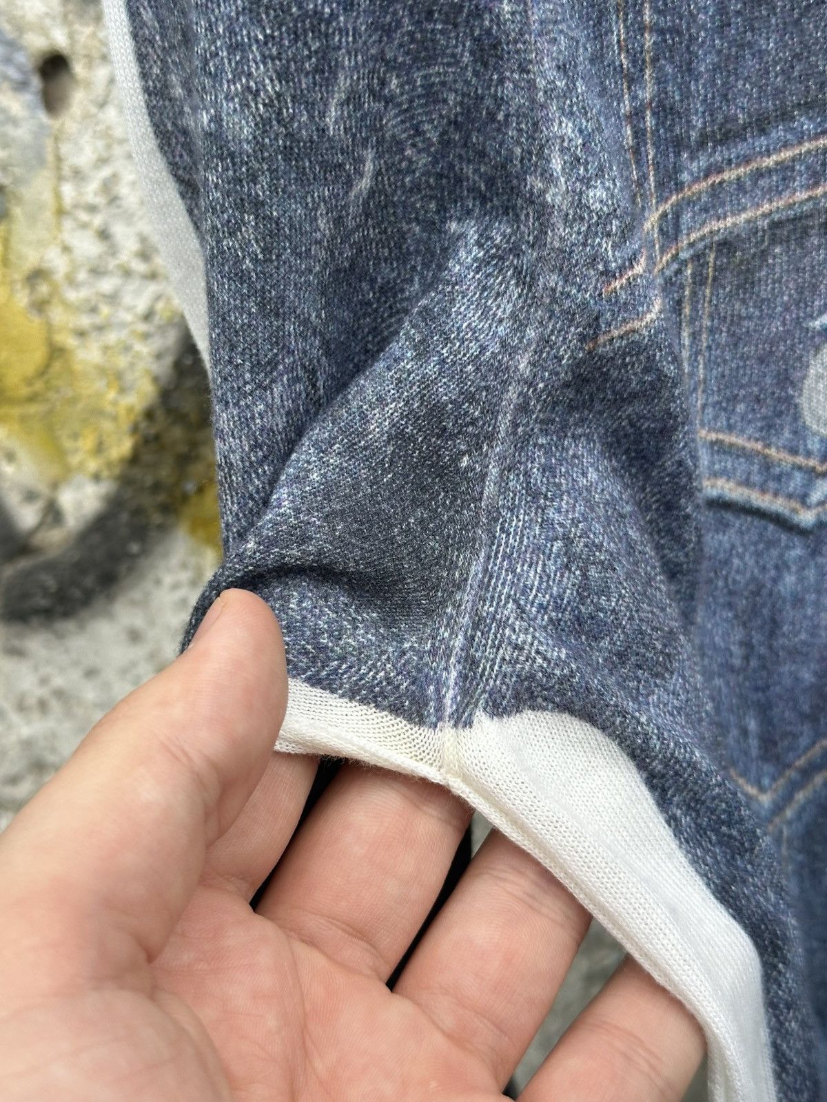 Dolce & Gabbana 1990s Y2K Dolce & Gabbana Trompe L’oeil Denim Cardigan Size M / US 6-8 / IT 42-44 - 9 Thumbnail