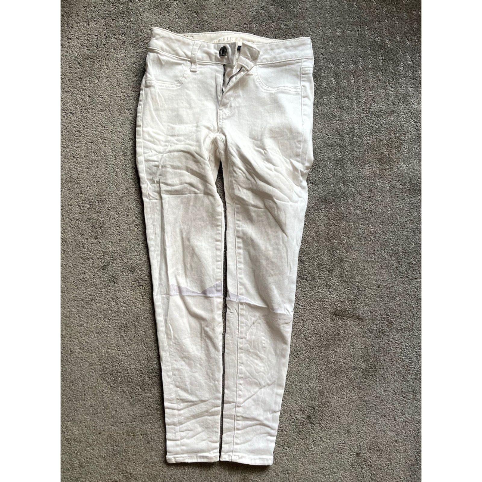 American Eagle Outfitters VINTAGE American Eagle Women’s Jegging Pants Shorts Size 0 White Stretch Denim Size 25" / US 0 / IT 36 - 3 Thumbnail