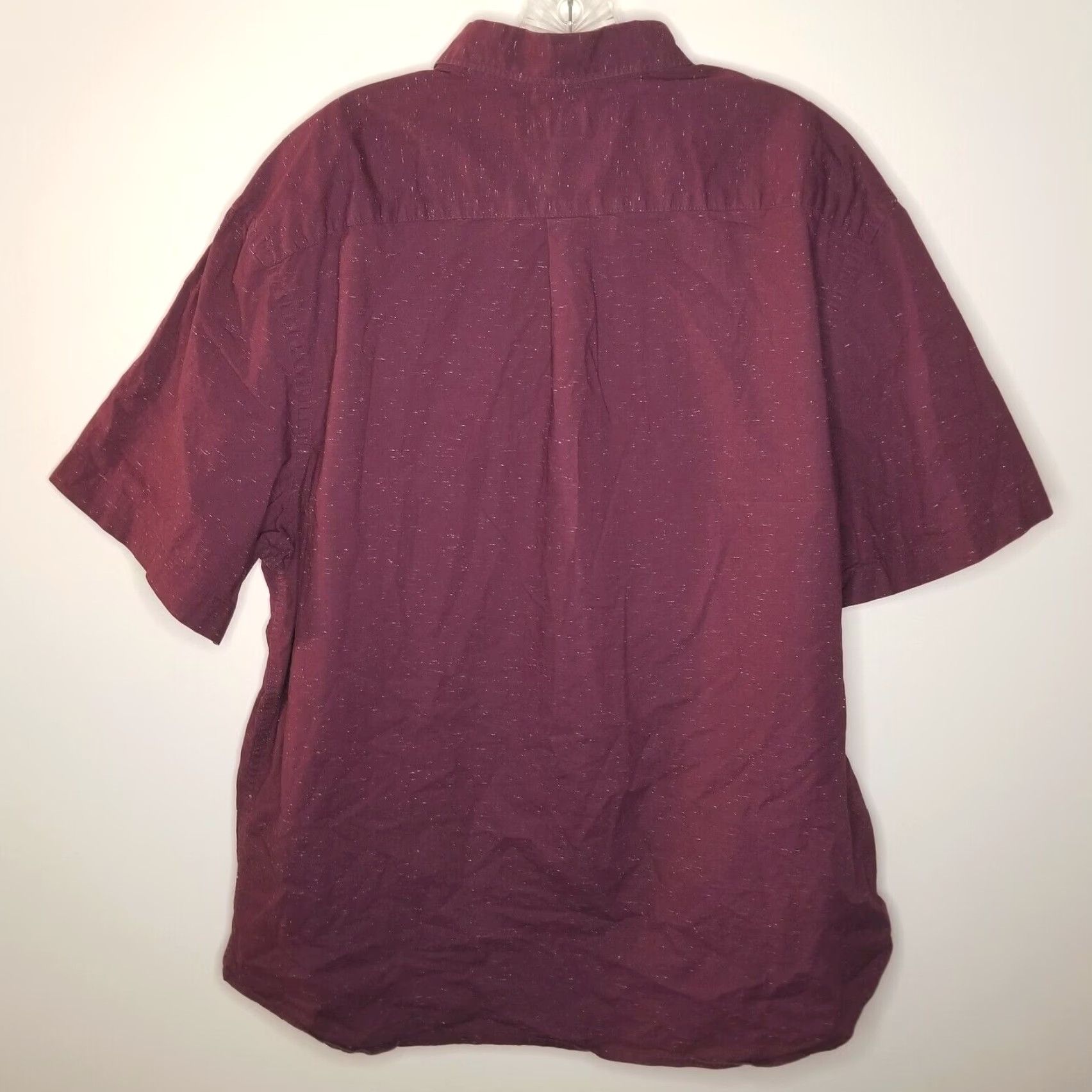 Old Navy Old Navy Mens Maroon Short Sleeve Slim Fit Button Up Size 2XLT Shirt Size US 39 - 4 Thumbnail