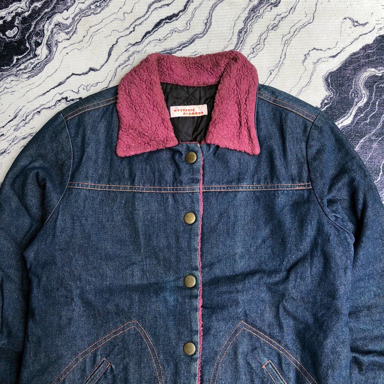 Hysteric Glamour Vintage Y2K Hysteric Glamour Denim Jacket with Sherpa Collar Size US S / EU 44-46 / 1 - 2 Thumbnail