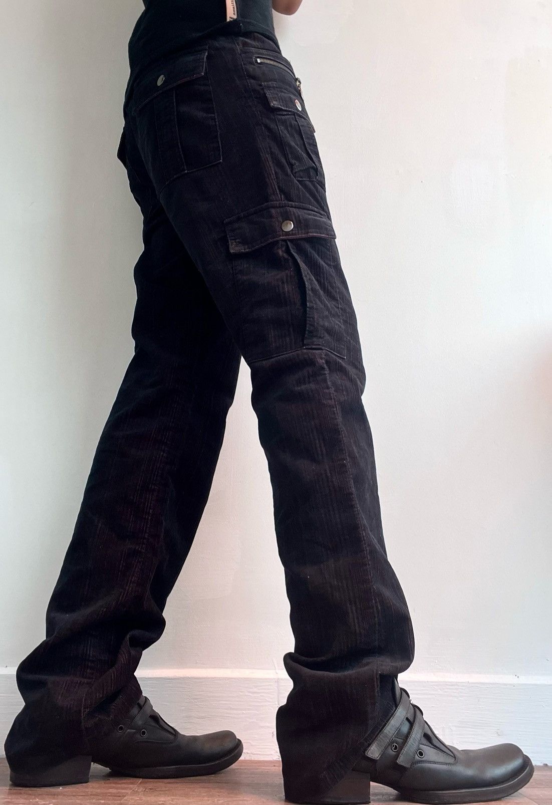semanticdesign 2000s Semantic Design Stripped Cargo Pants Size US 33 - 3 Thumbnail