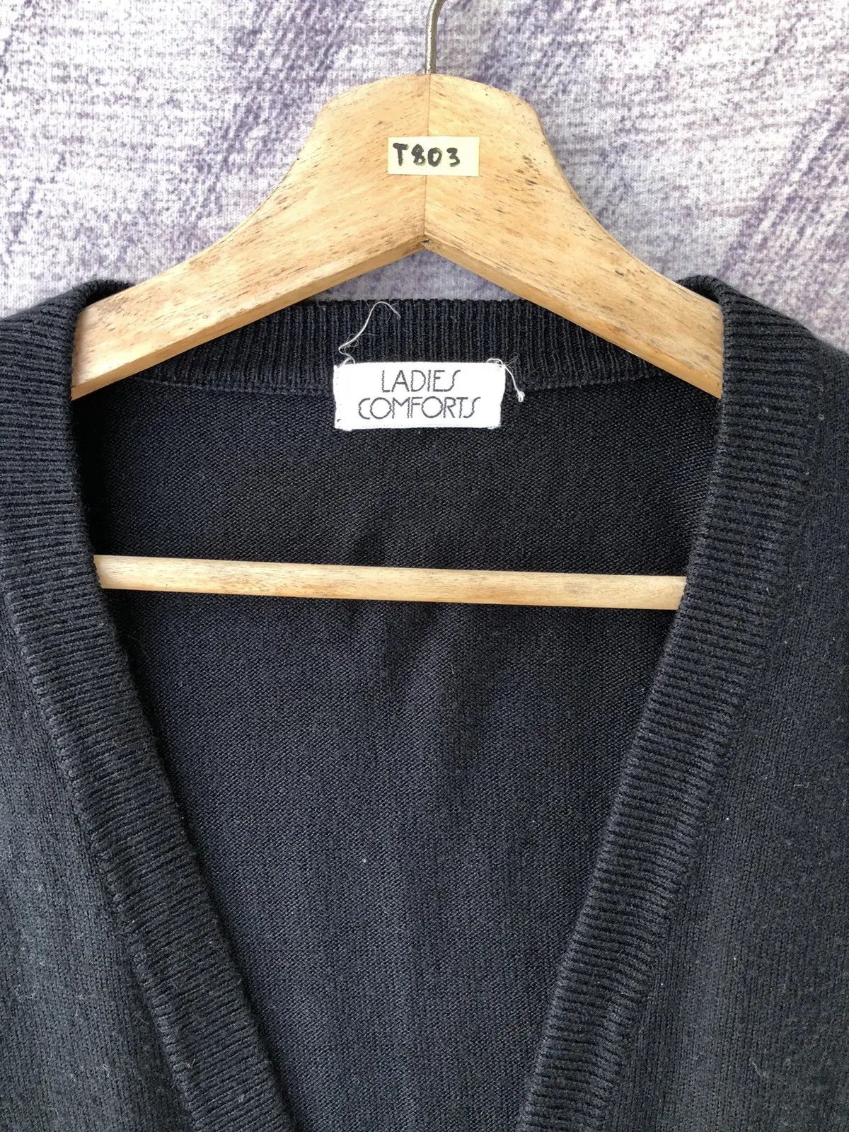 Other Black Cardigan V Neck Sweater Long Sleeve Pullover Size US L / EU 52-54 / 3 - 6 Thumbnail