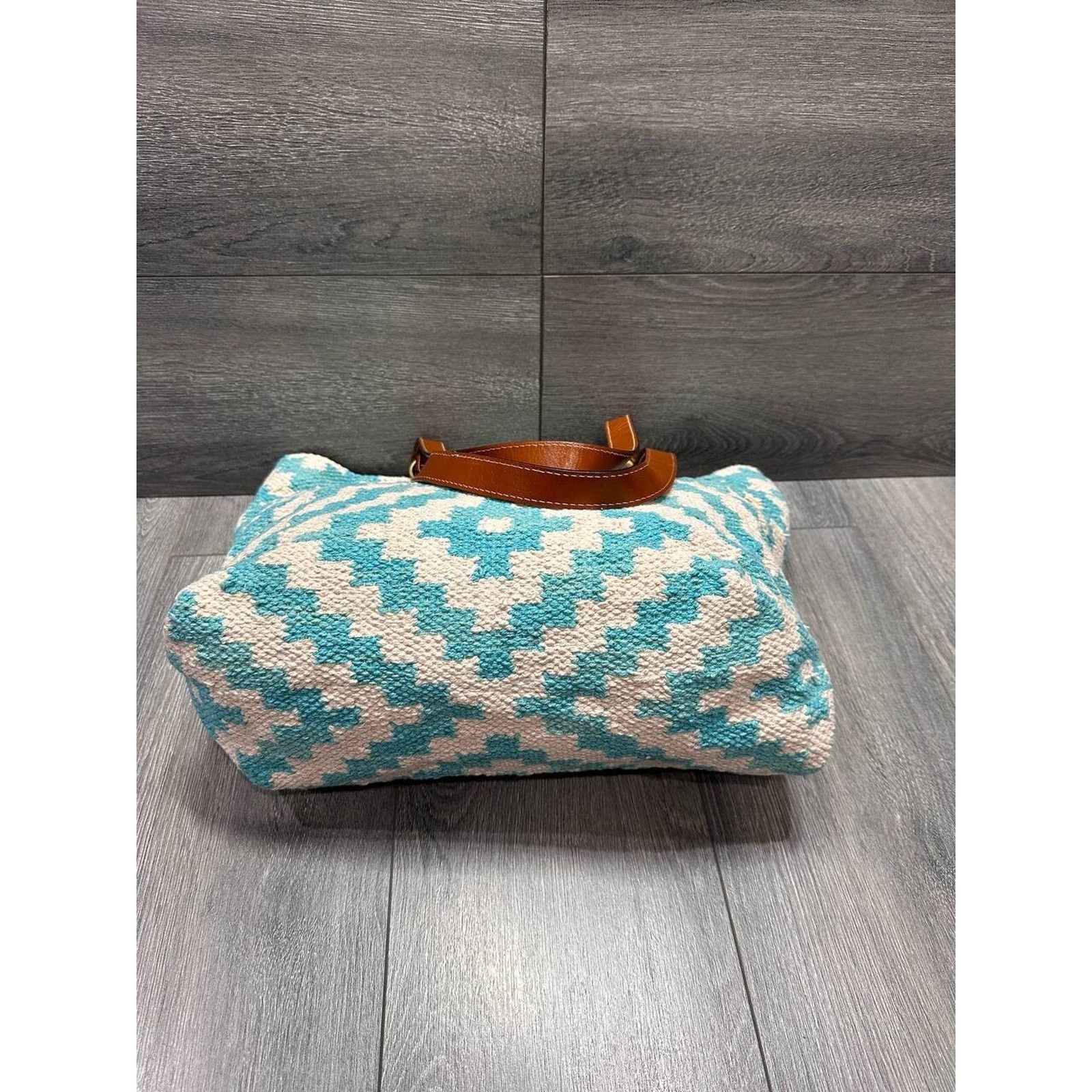 Patricia Nash Patricia Nash Woven Chennai Tote Blue White Bag B000583 Size ONE SIZE - 9 Thumbnail