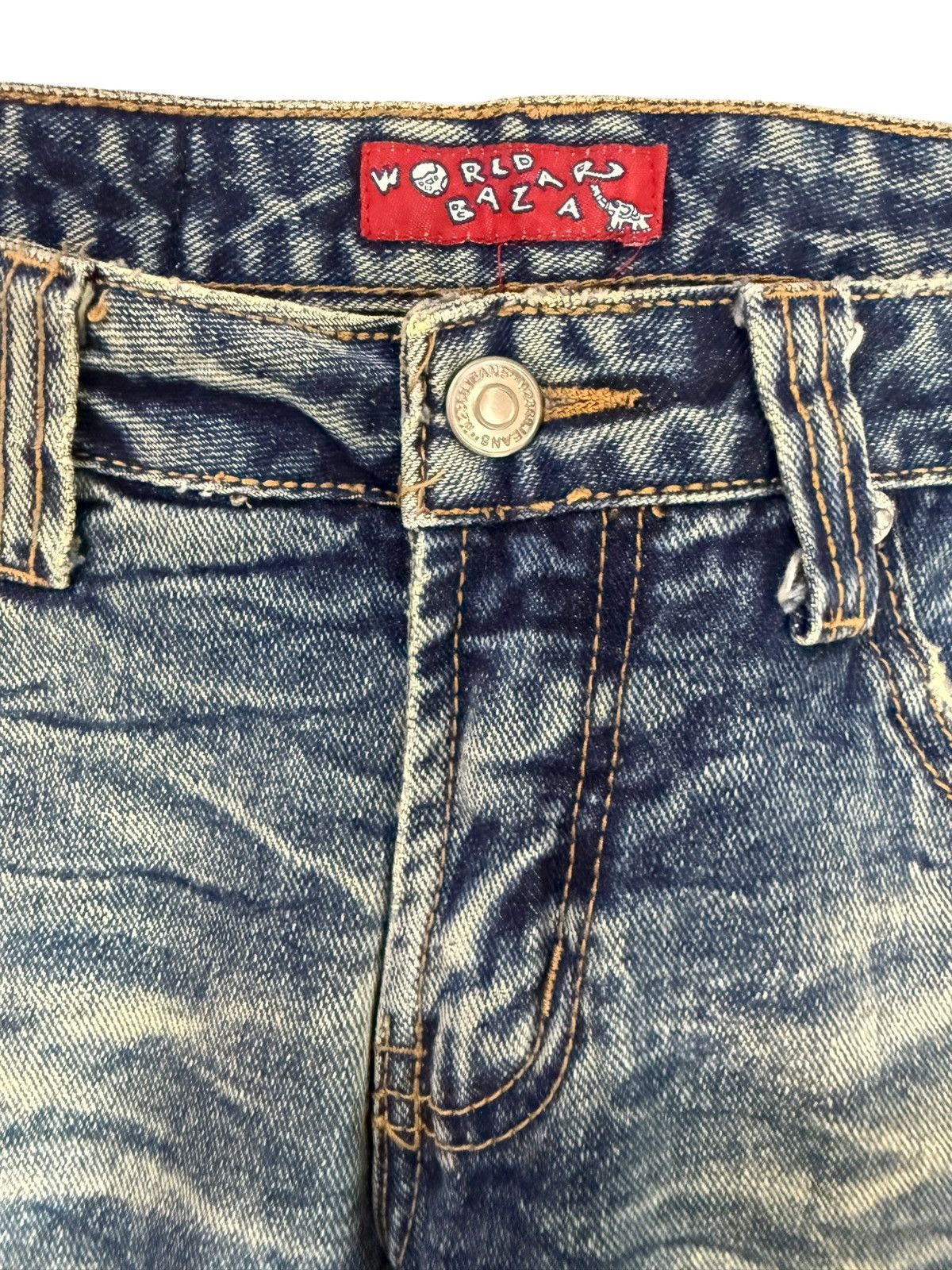 Japanese Brand Vintage Japanese World Bazaar Distressed Design Jeans Size US 29 - 3 Thumbnail