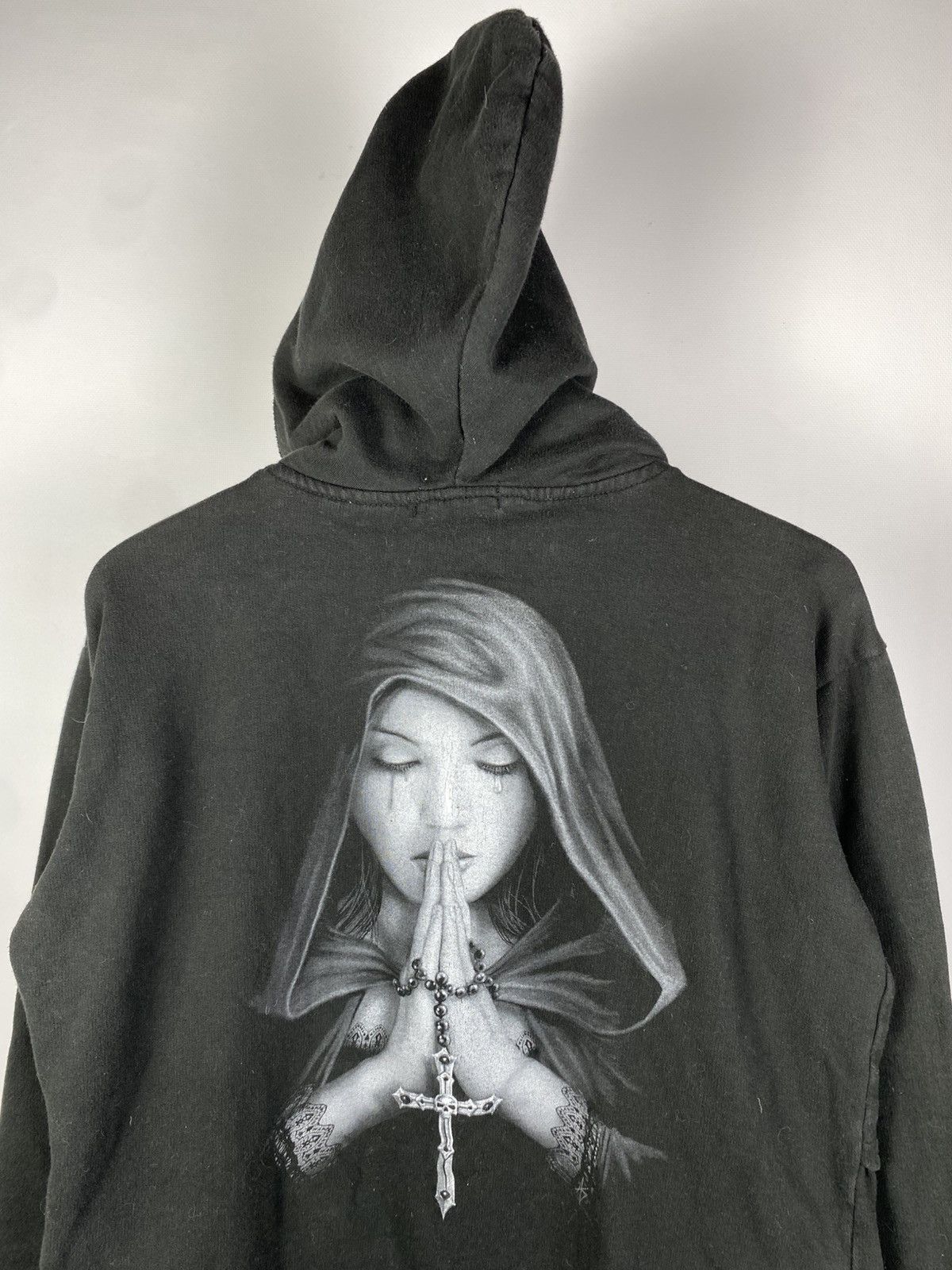 Japanese Brand × Vintage Vintage Y2K Faded Gothic punk Spiral Hoodie Size XL / US 12-14 / IT 48-50 - 8 Thumbnail