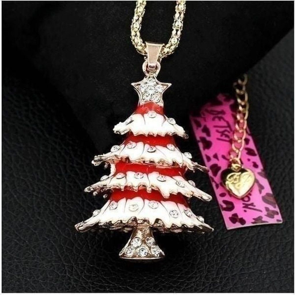 Betsey Johnson Betsey Johnson Red Crystal Christmas Tree Pendant Size ONE SIZE - 1 Thumbnail