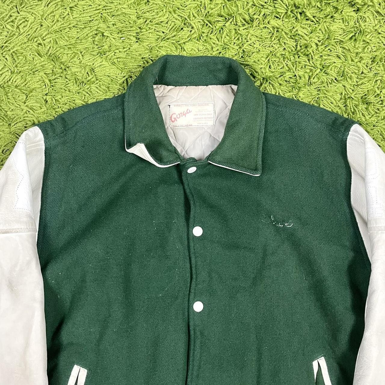 Vintage Vintage Varsity Wool Genuine Leather Jacket Size US L / EU 52-54 / 3 - 2 Thumbnail