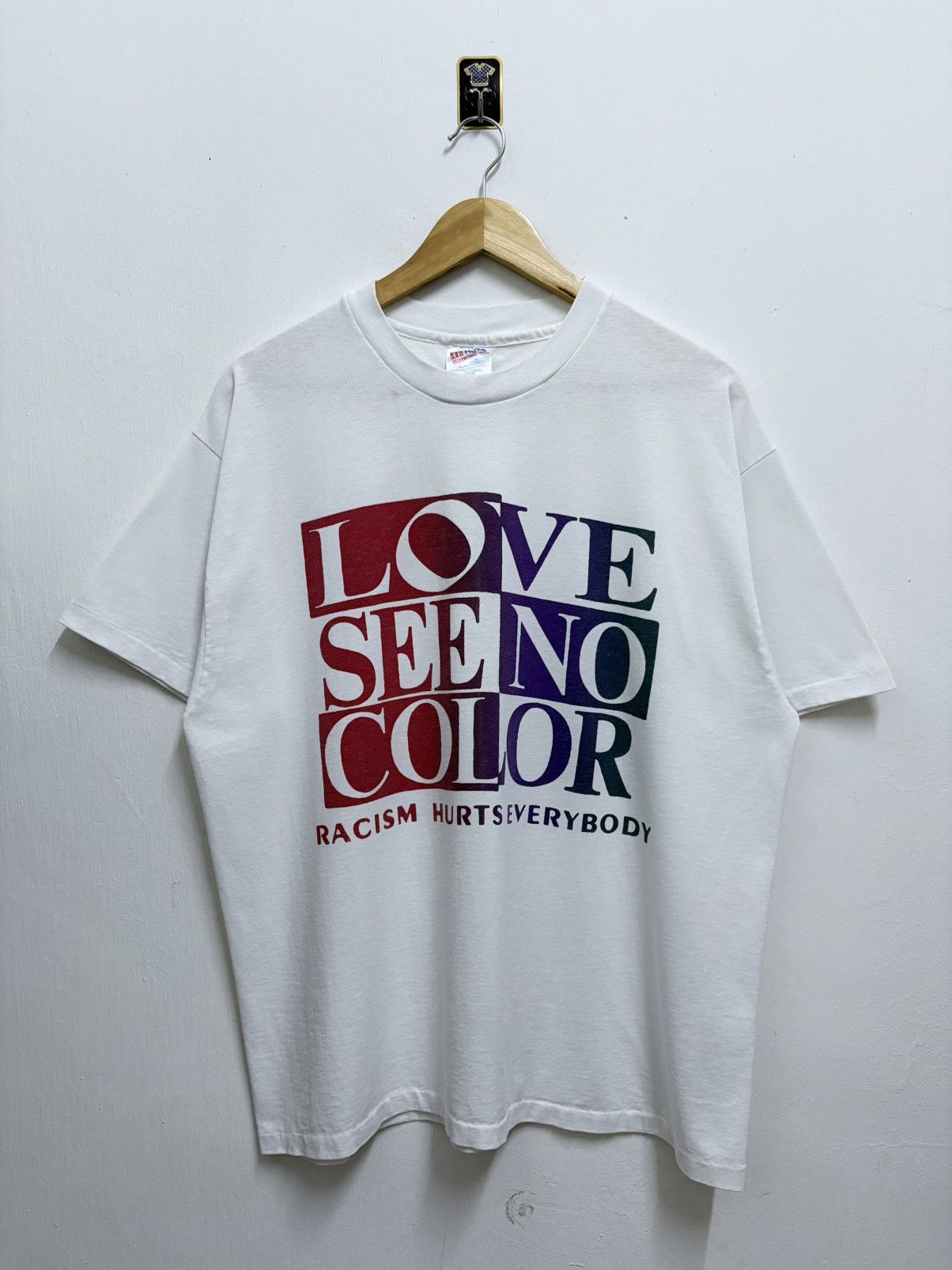 Vintage Vintage 90's Campaign - Stop! Racism Hurts Everybody T-Shirt Size US L / EU 52-54 / 3 - 1 Thumbnail