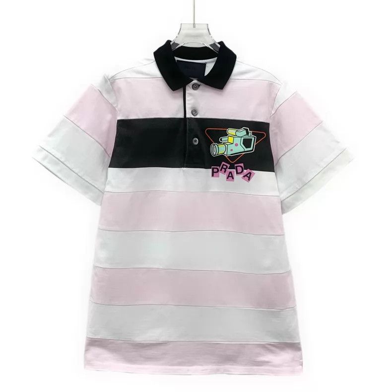 Prada Prada Colour-matched striped camera-printed cotton lapel s Size S / US 4 / IT 40 - 1 Thumbnail