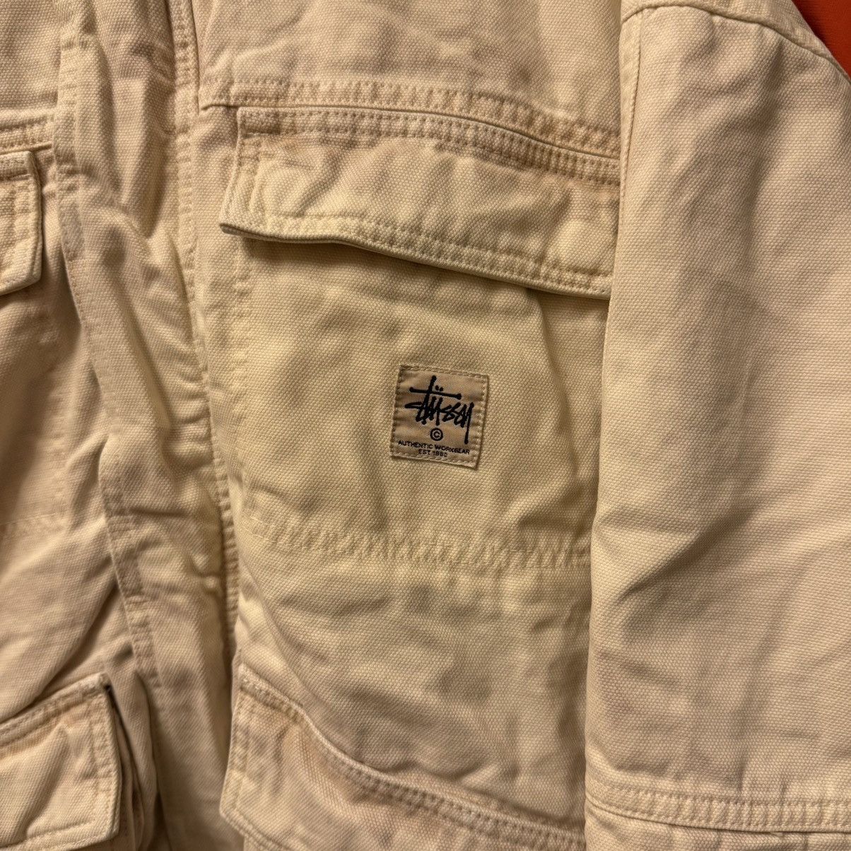 Stussy Stussy White Canvas Shop Jacket Size US L / EU 52-54 / 3 - 2 Thumbnail