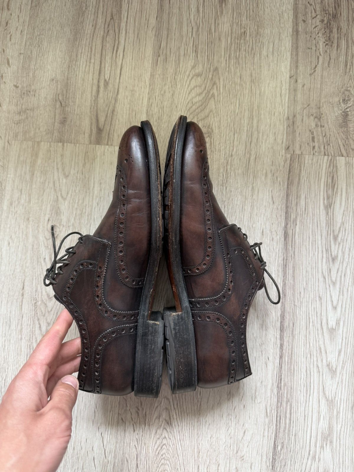 Bally Bally Mens Leather Brogues Goodyear Welted Brown Patina Size US 10 / EU 43 - 25 Thumbnail