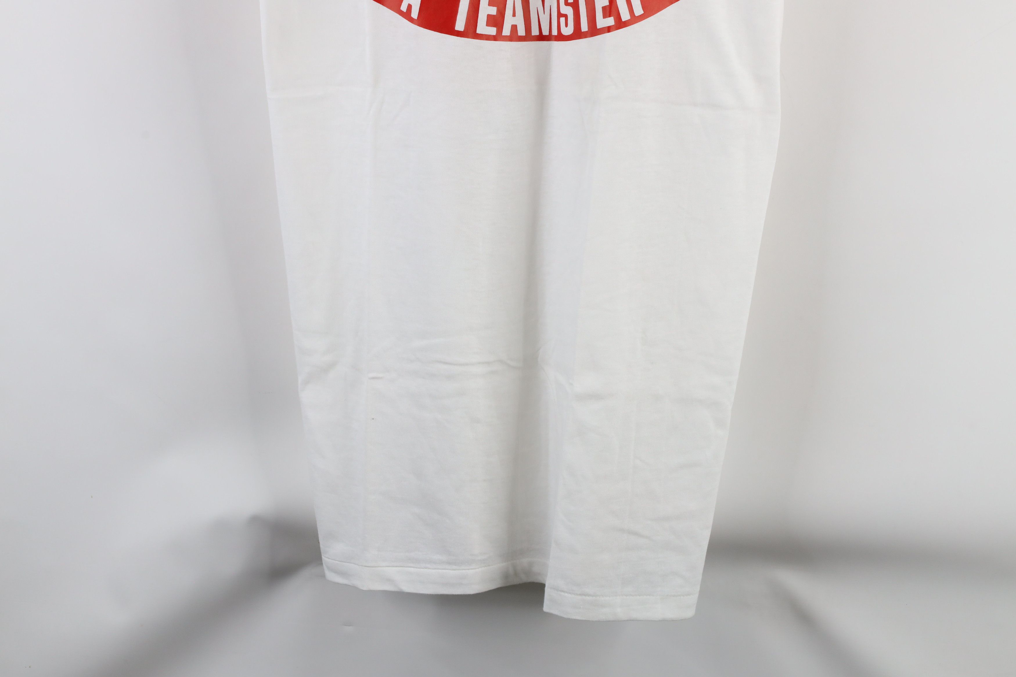 Vintage Deadstock Vintage 70s Union Made Teamster T-Shirt White USA Size US L / EU 52-54 / 3 - 3 Thumbnail