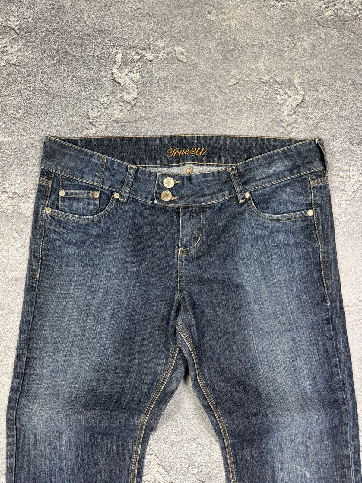 If Six Was Nine Y2K 2000s True2U Retro Flared Bootcut Washed Jeans Size 34 Size US 34 / EU 50 - 6 Thumbnail