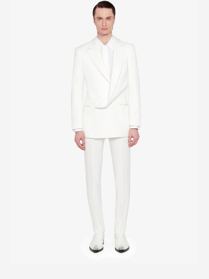 Alexander McQueen o1w1db10725 Tailored Cigarette Trousers in White Size US 36 / EU 52 - 2 Thumbnail