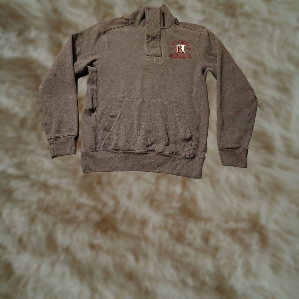 Tommy Hilfiger VINTAGE Tommy Hilfiger 1/4 Button Mens XS Gray Embroidered Fleece Pocket Preppy Casual Shirt Size US XS / EU 42 / 0 - 1 Thumbnail