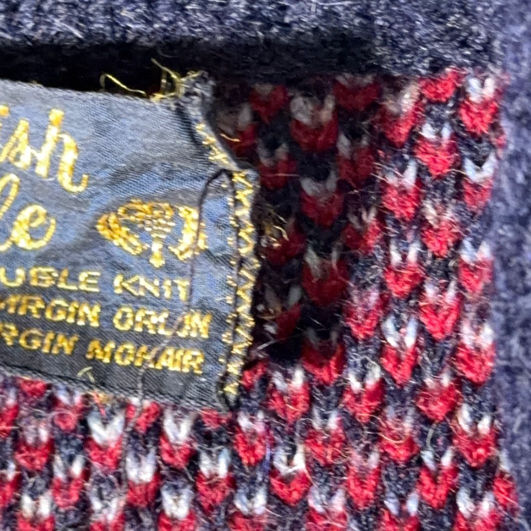 Vintage VINTAGE Scottish Isle Sweater Cardigan Mens Blue Plaid 60s Mohair Wool (orlon) Adult M Size Size US M / EU 48-50 / 2 - 5 Thumbnail