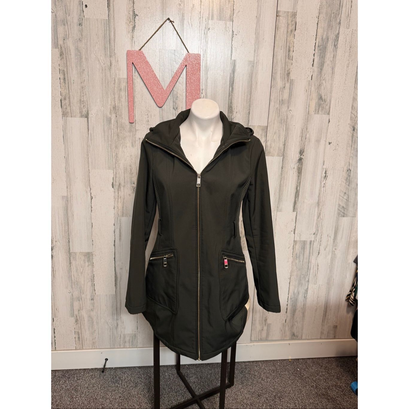 Guess GUESS Women’s Black Hooded Zip-Up Jacket Coat Size M Size M / US 6-8 / IT 42-44 - 10 Thumbnail