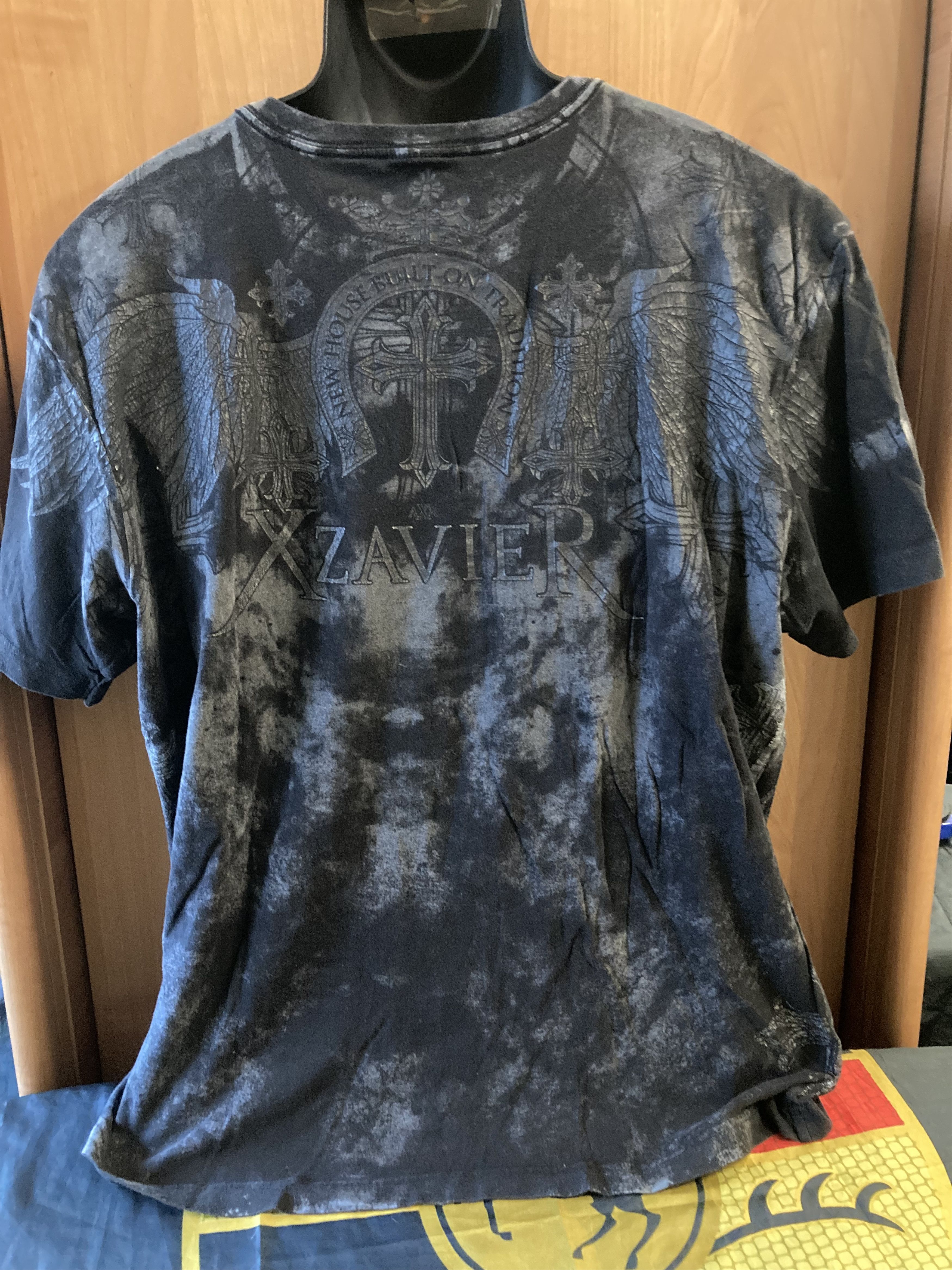 Affliction Rare Xzavier Angel Wings and Cross Tie-Die T-Shirt Size US XXL / EU 58 / 5 - 2 Thumbnail