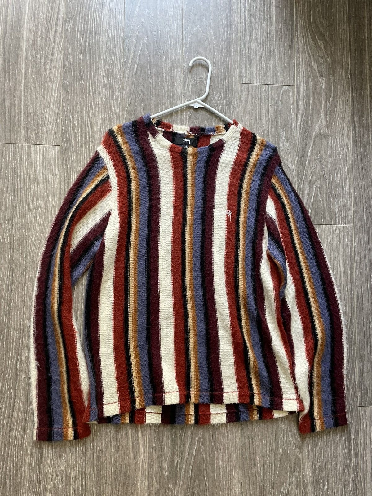 Stussy Stussy Striped Mohair Knit Crew Sweatshirt - Size S | Grailed