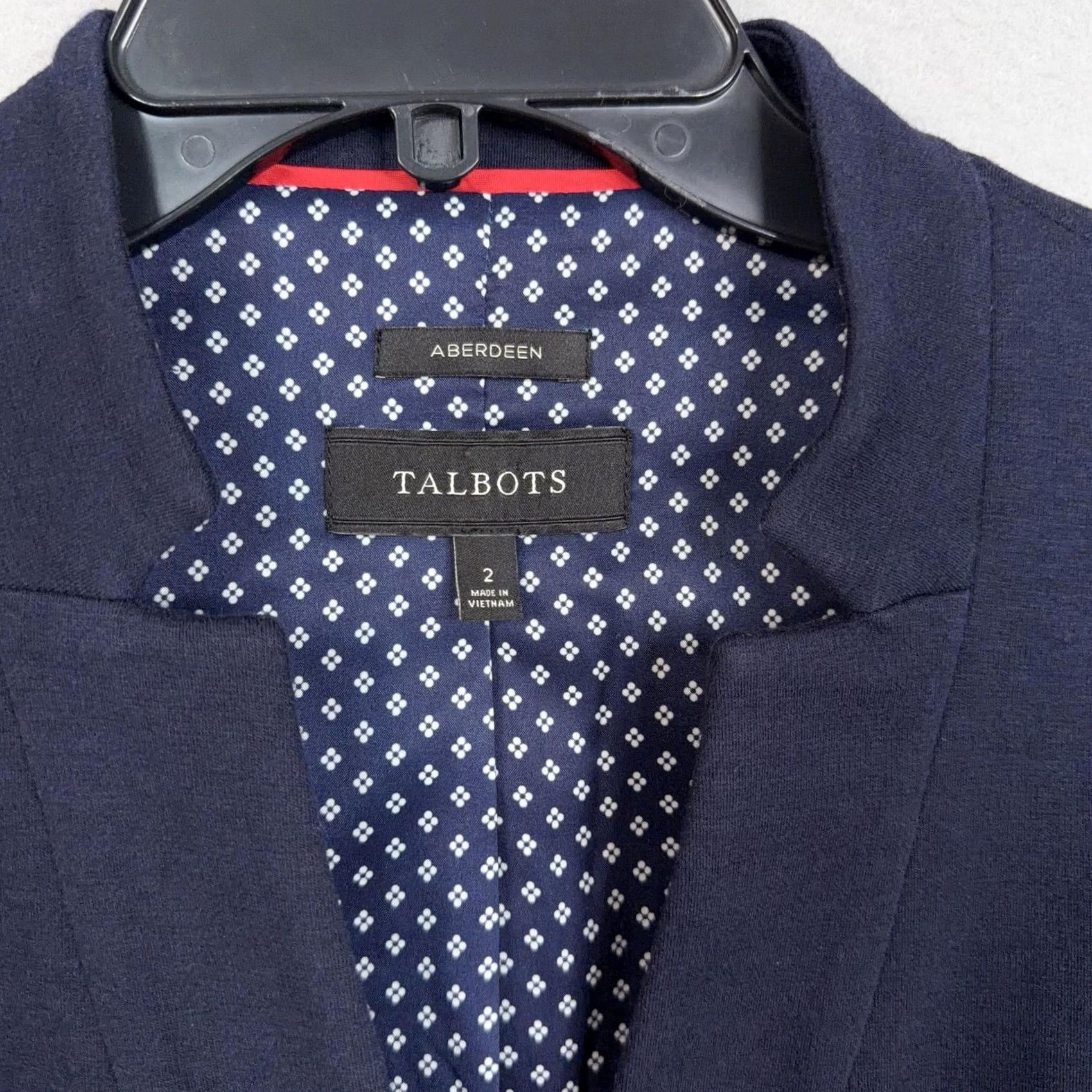Talbots Talbots Blazer Navy Aberdeen One Button Knit Lined Career Jacket Womens 2 Blue Stretch Dressy Workwear Mens? Size XS / US 0-2 / IT 36-38 - 4 Thumbnail