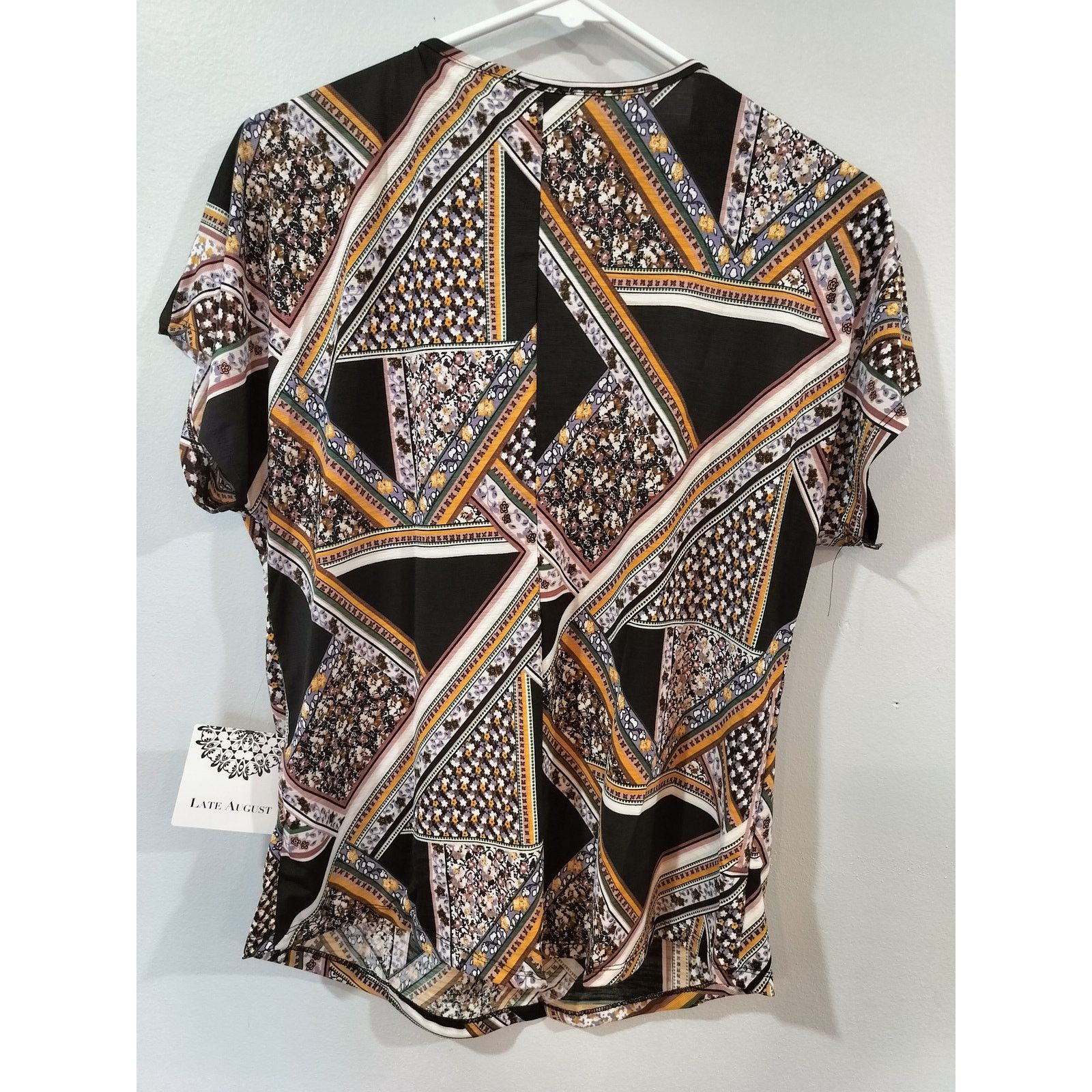 Other Late August Patchwork Zip Front Short Sleeve Top M Size M / US 6-8 / IT 42-44 - 5 Thumbnail