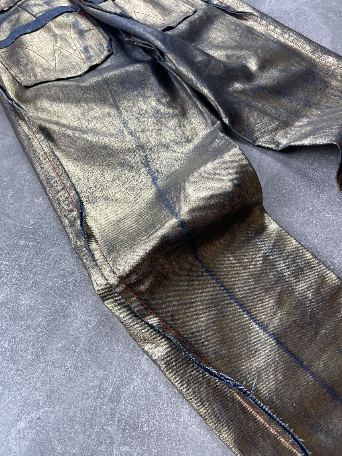 Vintage × Vivienne Westwood Vivienne Westwood Red Label Gold Foil Jeans Runway Archives Size 26" / US 2 / IT 38 - 4 Thumbnail