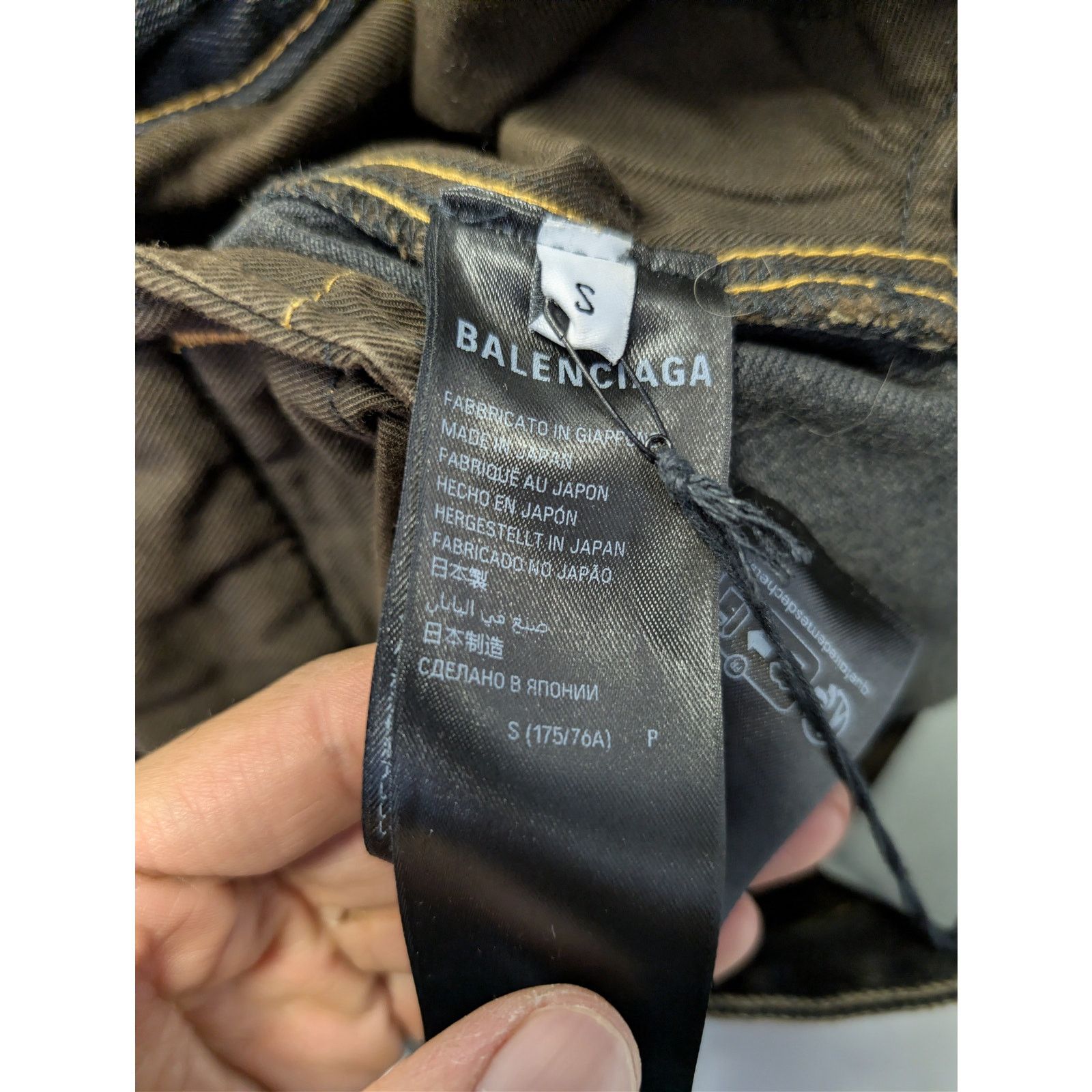 Balenciaga o1rshd1 Cargo Denim Trousers Pants in Washed Black Size US 30 / EU 46 - 18 Thumbnail