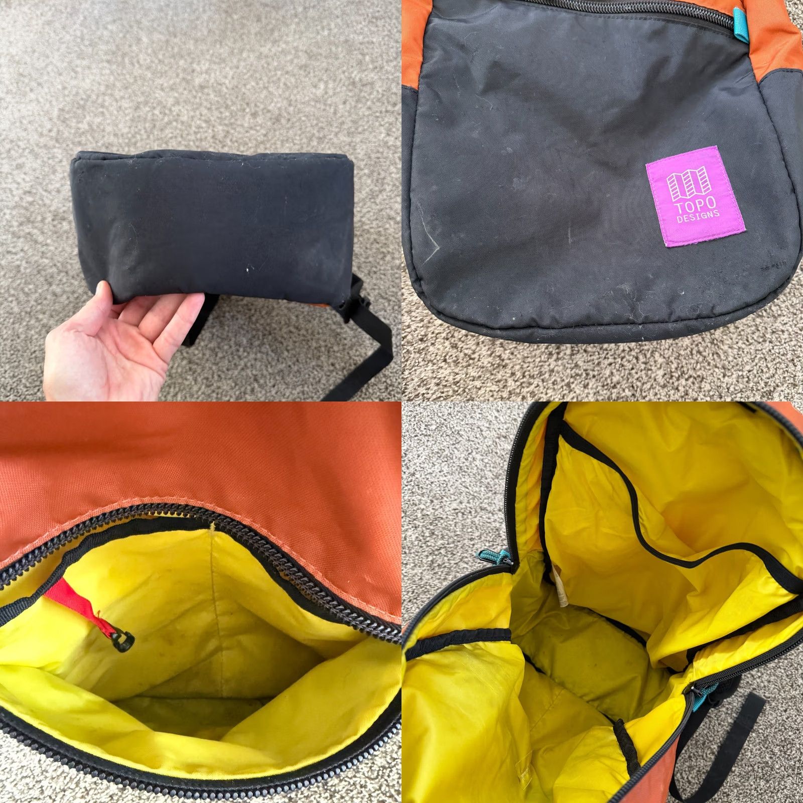 Topo Designs TOPO Designs Light Pack Backpack Nylon Medium Orange Unisex Adults Carry On Laptop Hike Size ONE SIZE - 8 Thumbnail