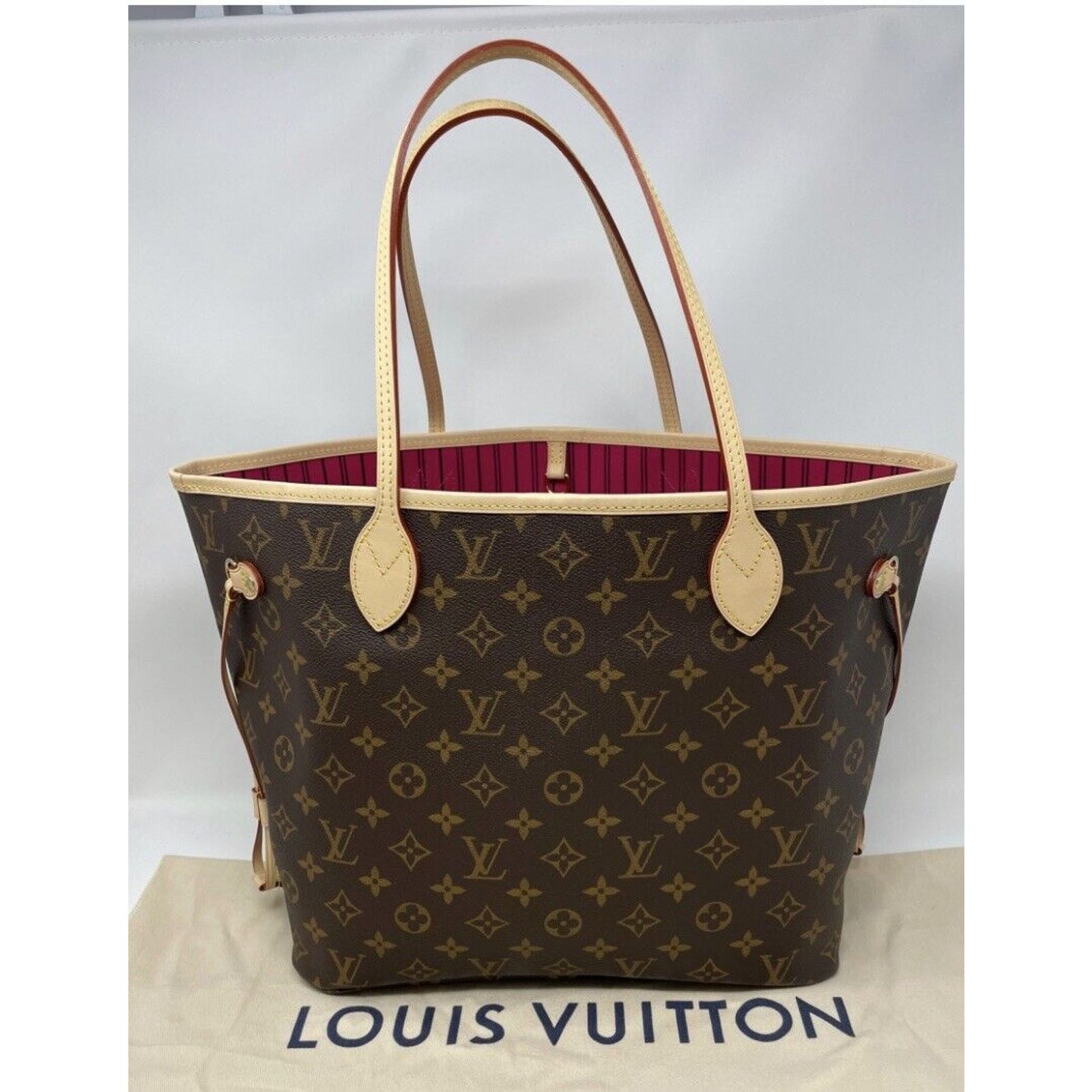 Louis Vuitton LOUIS VUITTON NEVERFULL MM MONOGRAM PIVOINE PINK TOTE BAG Size ONE SIZE - 5 Thumbnail