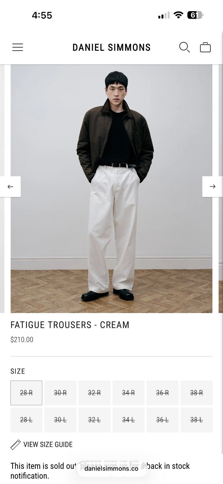 Daniel Simmons Fatigue Pants Size US 34 / EU 50 - 2 Thumbnail