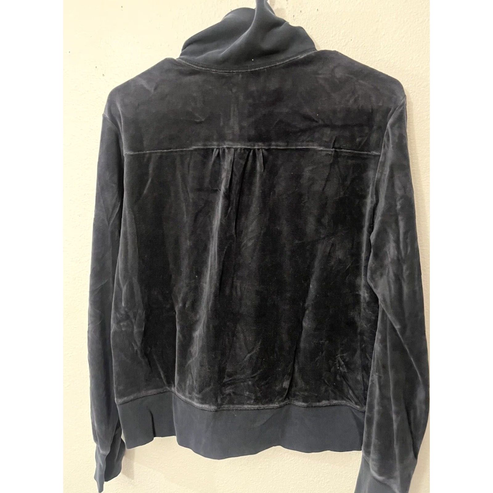 Gap GAP Hoodie Full Zip Black Velour Sweatshirt Women's L Vintage 90s Classic Gap Fit Hooded Velour Zip Up Mock Turtleneck Front-zip Adult Women Size L / US 10 / IT 46 - 2 Thumbnail
