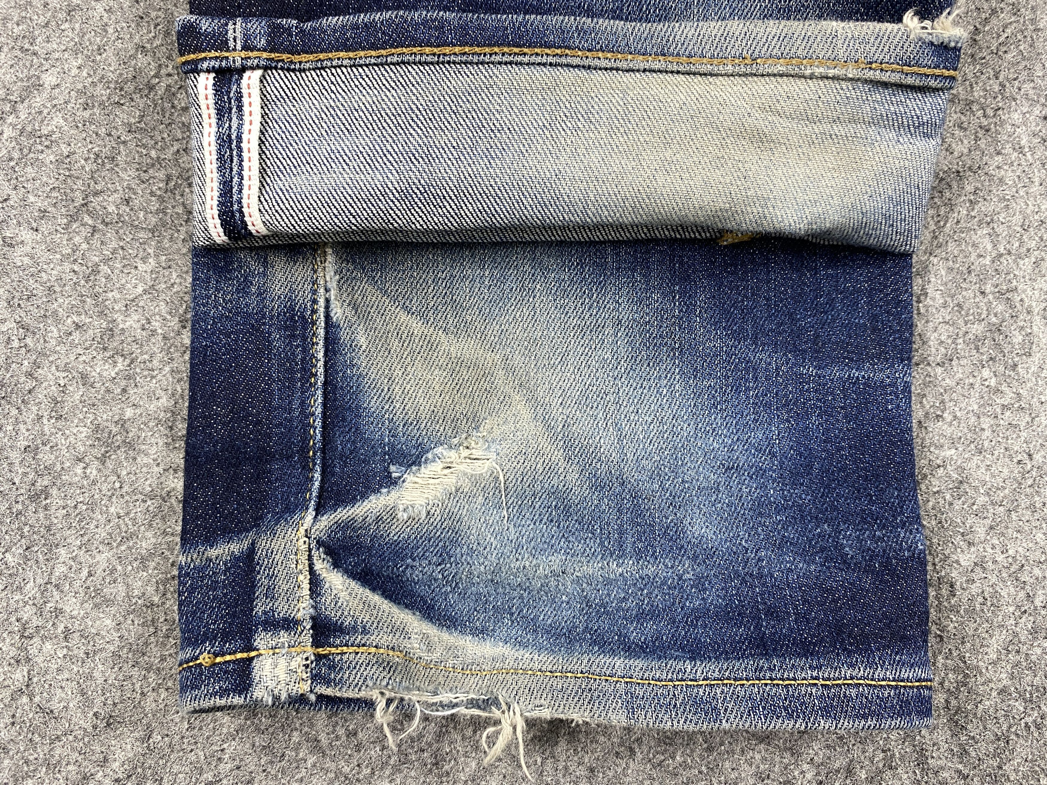 Japanese Brand Redline Distressed Blue Vintage Uniqlo Jeans 33x33 Denim Size US 33 - 9 Thumbnail