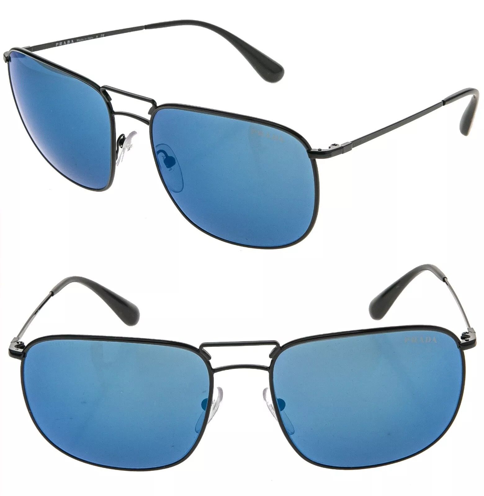 Prada PRADA COLLECTION LEAD PR52TS Black Blue Pilot Sunglasses 52T Size ONE SIZE - 1 Thumbnail