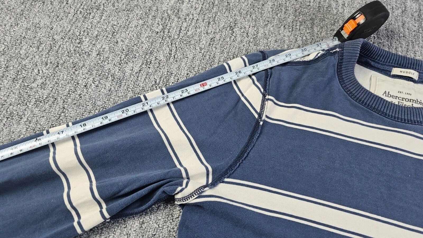 Abercrombie & Fitch Abercrombie Fitch Y2K Muscle Fit Stripe Crew Sweatshirt XL Size US XL / EU 56 / 4 - 12 Thumbnail