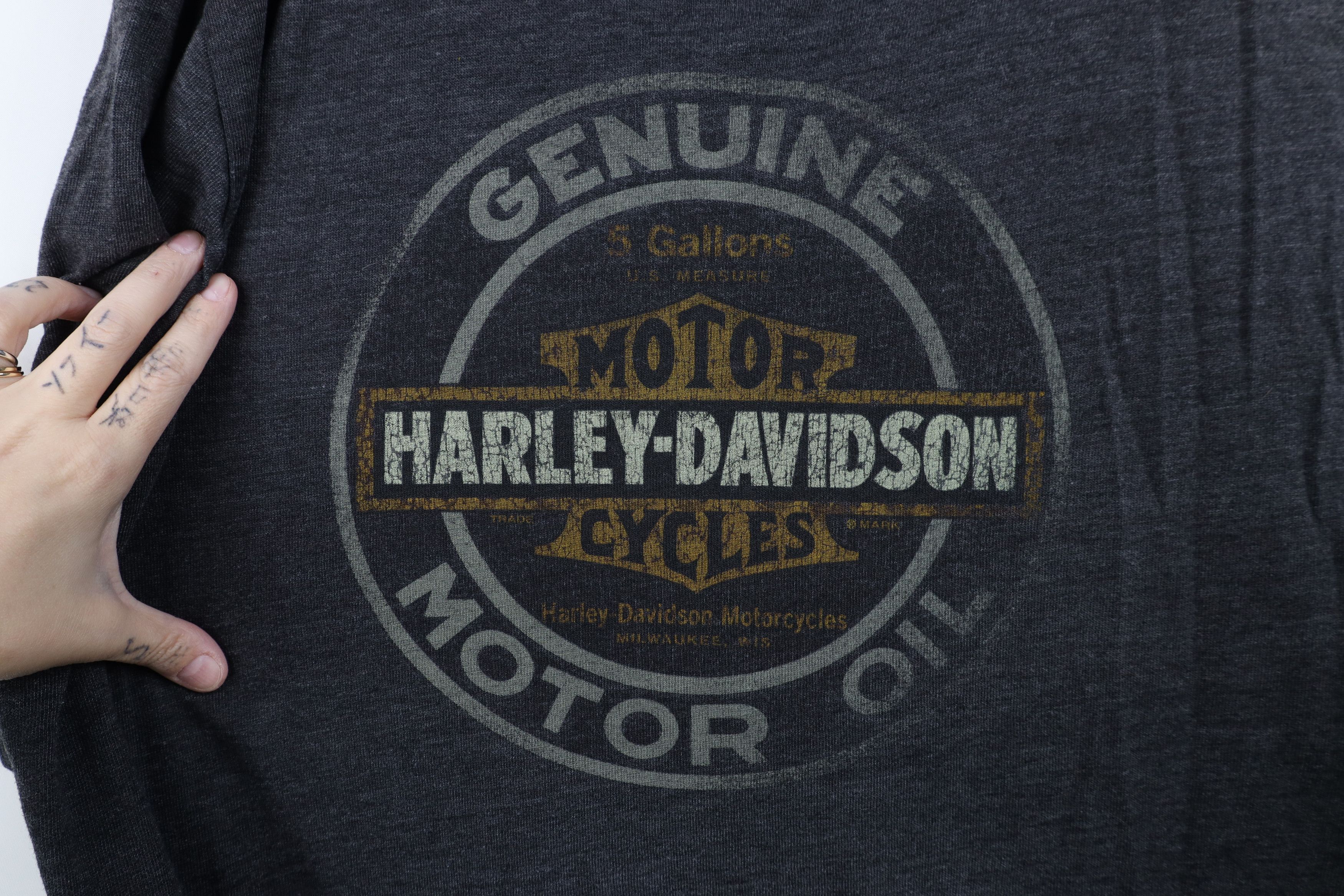 Harley Davidson Vintage Y2K Harley Davidson Jersey T-Shirt Charcoal Gray Size US XXL / EU 58 / 5 - 4 Thumbnail