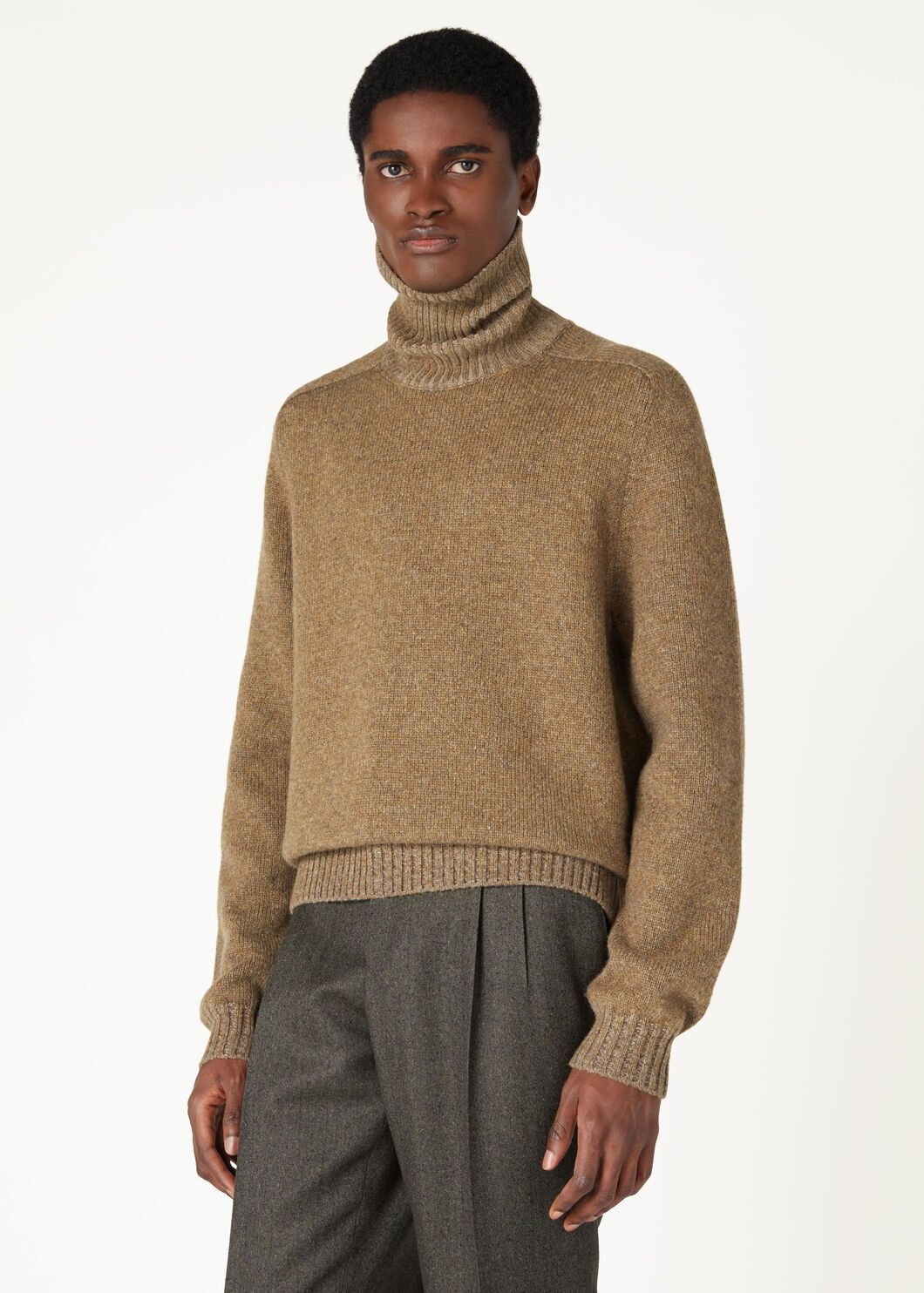 Loro Piana o1w1db10725 FAO2919 Pastore Turtleneck Sweater in Brown Size US XL / EU 56 / 4 - 3 Thumbnail