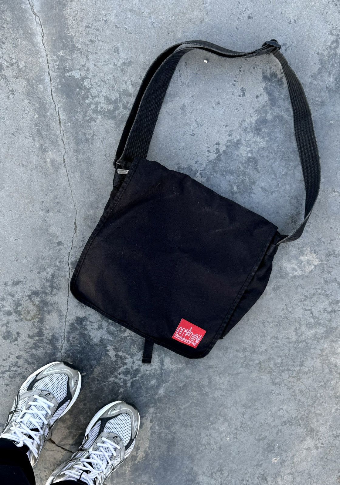 Made In USA x Manhattan Portage Y2K Crossbody Bag Usa Sk8 in Black, Men's