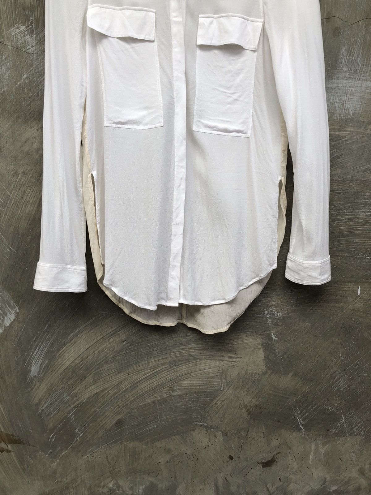 Helmut Lang Helmut Lang Broken White Button Up Shirt Size S / US 4 / IT 40 - 3 Thumbnail
