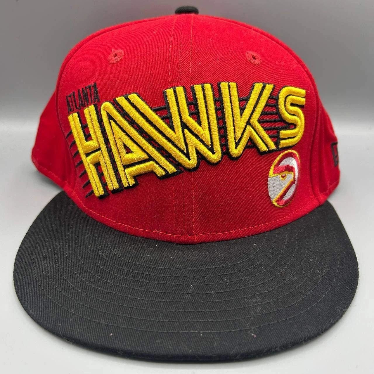 New Era Atlanta Hawks Hat Men M-L Red Embroidered Snap Back Cotton Size ONE SIZE - 1 Thumbnail