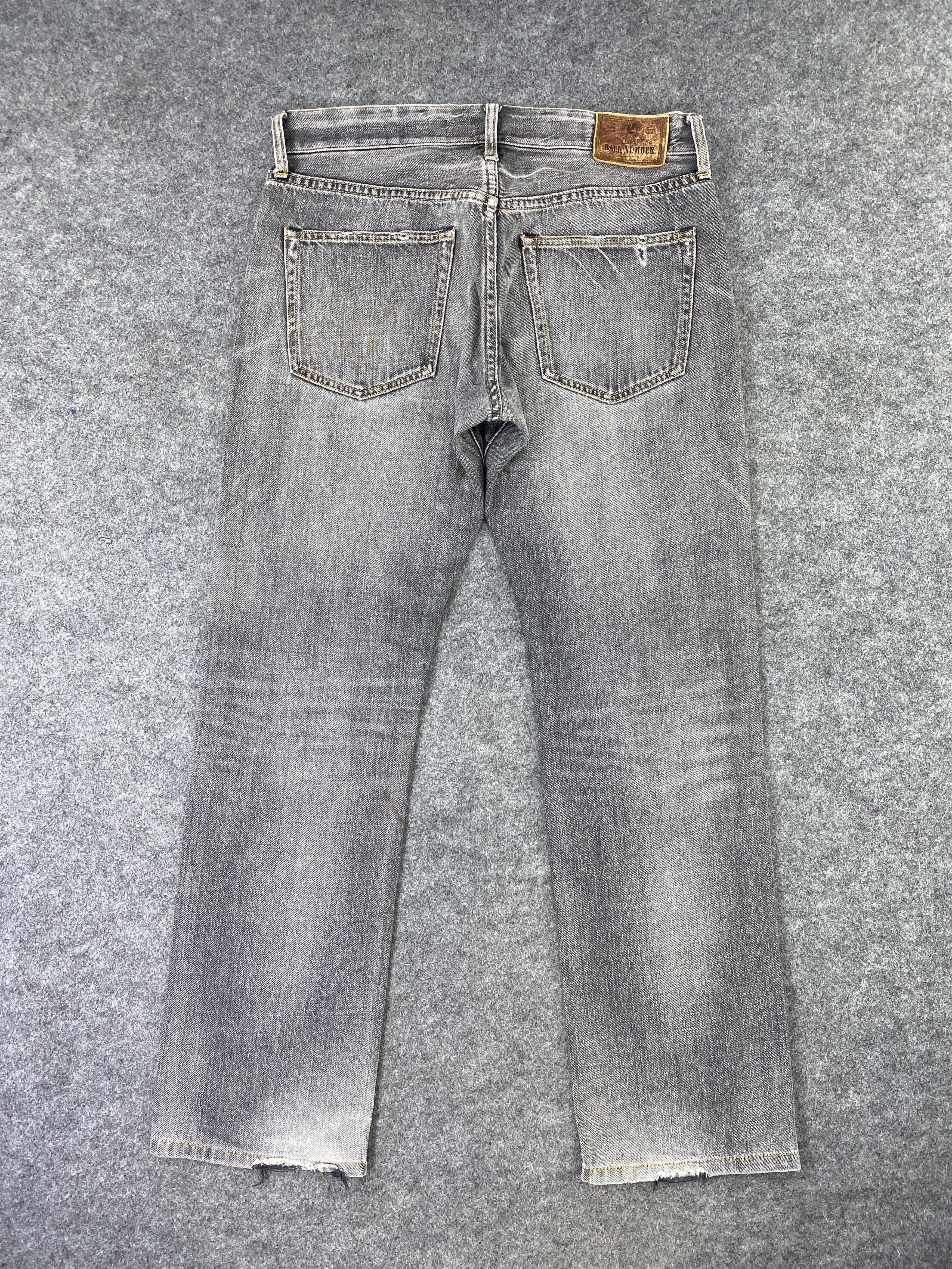 Japanese Brand Japanese Brand Back Number Faded Black Wash Jeans -J1133 Size US 33 - 3 Thumbnail