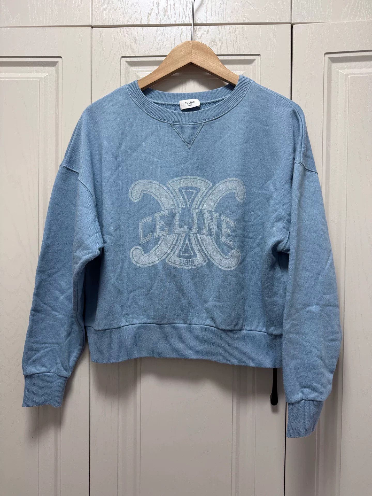 Celine Celine Triomphe Logo Pullover Sweatshirt Size S / US 4 / IT 40 - 1 Thumbnail