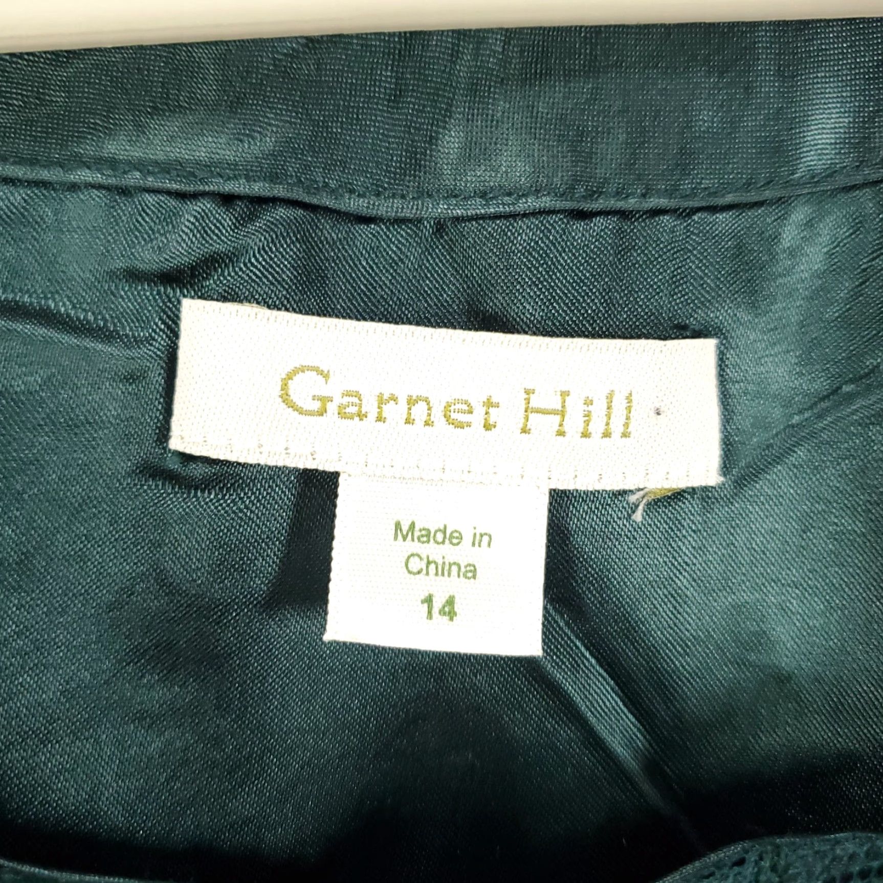 Vintage Garnet Hill Shift Dress Emerald Green Lace Overlay Knee Length Sheer Womens 14 Size XL / US 12-14 / IT 48-50 - 6 Thumbnail