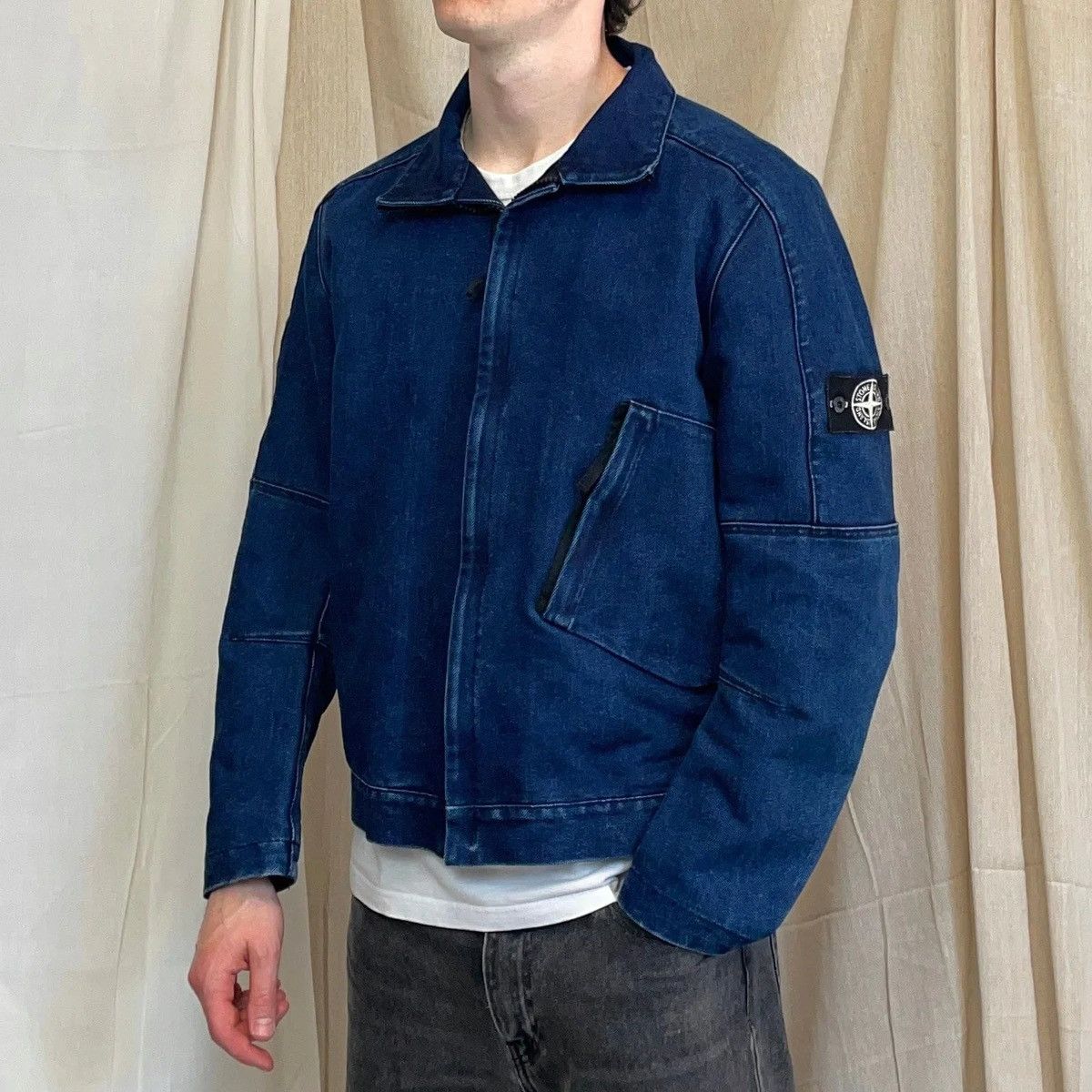 Stone Island Stone Island Polypropylene Denim Articulated Jacket sz L Size US L / EU 52-54 / 3 - 11 Thumbnail