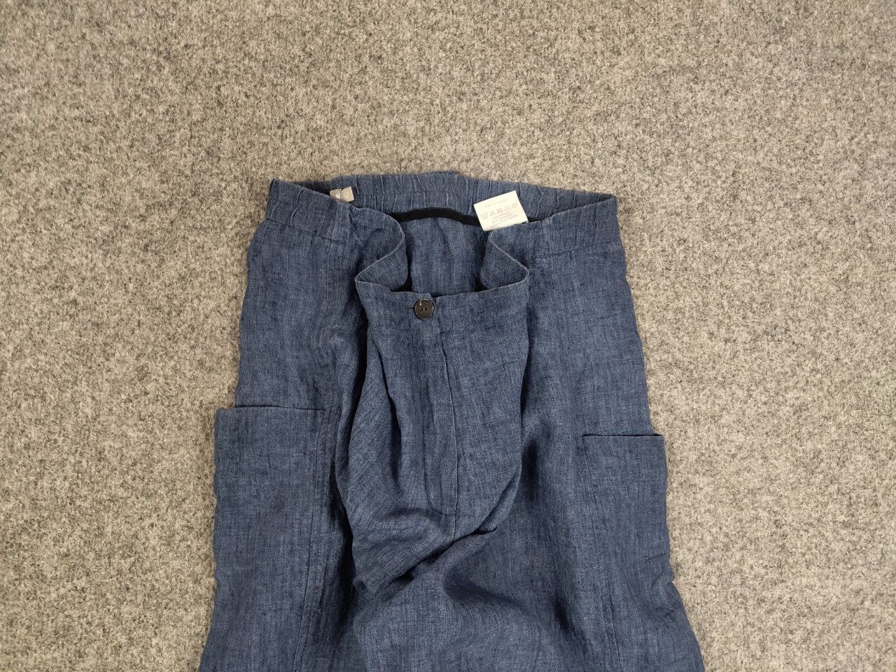 Other Manon Design Blue Light Linen Wide leg Trouser Pocket Pants Size 38" / US 16 / IT 52 - 14 Thumbnail