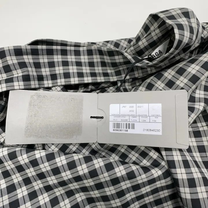 Balenciaga Balenciaga Black Checkered Bow Tie Blouse 0079-2507 Size XS / US 0-2 / IT 36-38 - 5 Thumbnail