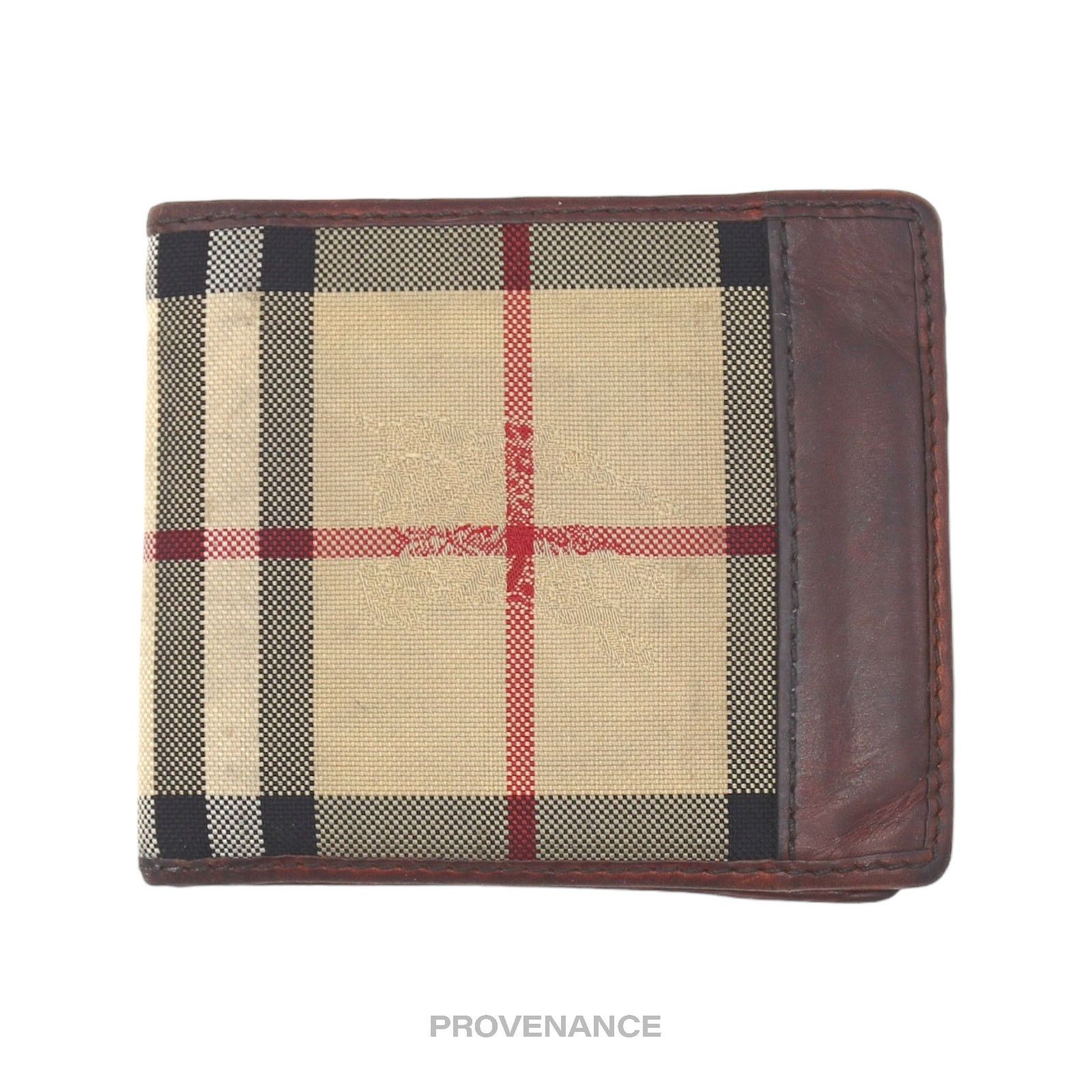Burberry 🔴 Burberry Nova Check Canvas Bifold Wallet - Brown Size ONE SIZE - 1 Thumbnail